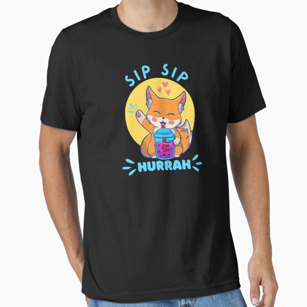 Item preview, Cute Kawaii Red Fox Sip Sip Hurrah Bubble Tea designed and sold by MatchaBubbleTee.