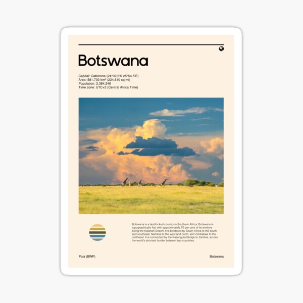 Vista previa del artículo con la obra «Visita Botswana (Cartel de viaje)», diseñado y vendido por RabbitK.