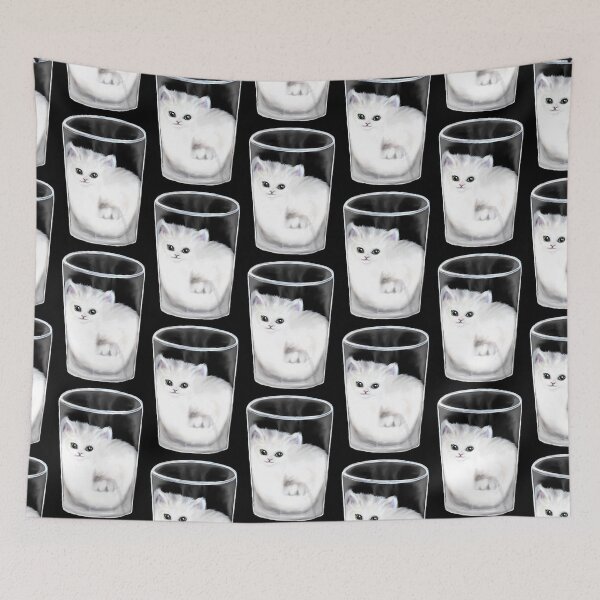 Item preview, Kitten in a Cup acrylic painting designed and sold by Funsize-Art.