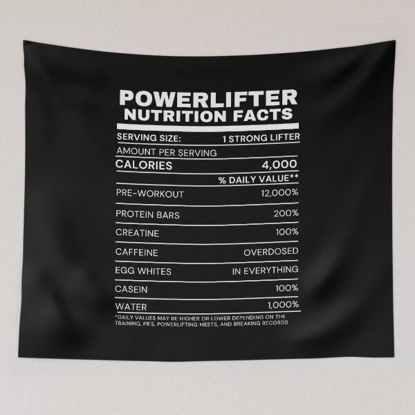 Item preview, Strong Powerlifter Nutrition Facts - Funny T-Shirt designed and sold by youcanpowerlift.