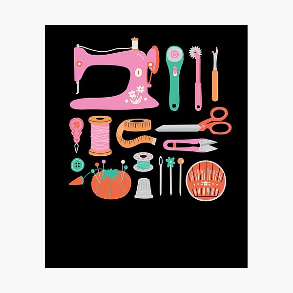 Sewing Notions graphic Art Print for Sale by Pinking-Sher