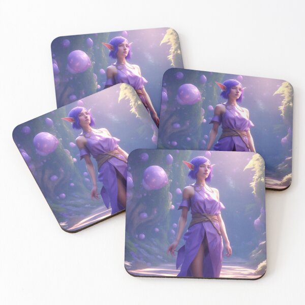 Item preview, elf wearing purple dress art designed and sold by WELCRAFT.