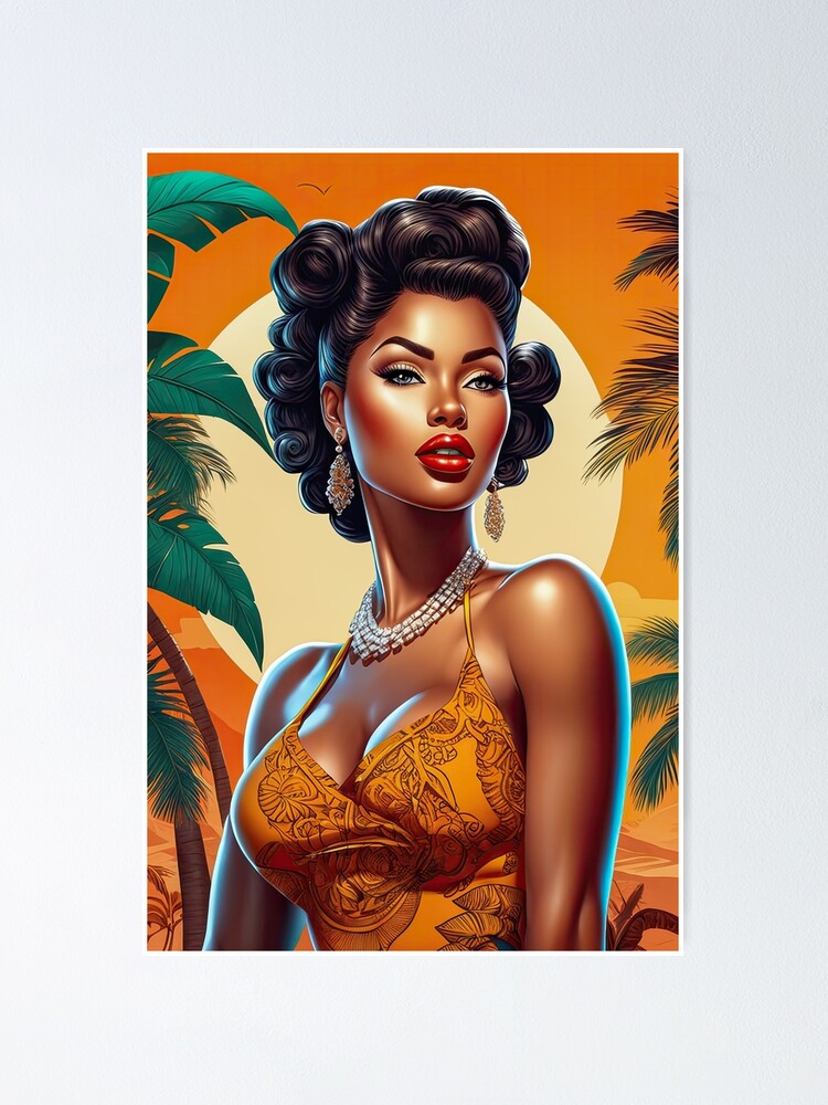 Retro-vintage-beautiful African pin up