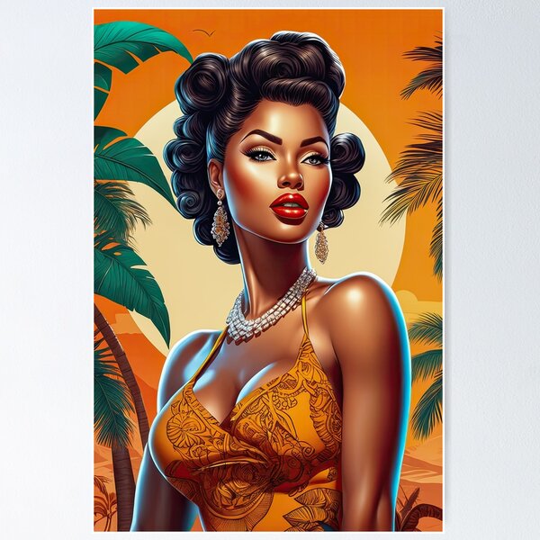 Item preview, Retro-vintage-beautiful African pin up designed and sold by zotilus.