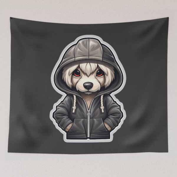 Item preview, Cool Poodle in casual clothing designed and sold by Sidewayanimals.