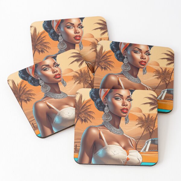 Item preview, Pinup African American beauty on vintage car designed and sold by zotilus.