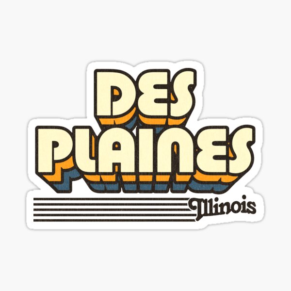 Aperçu de l'œuvre Des Plaines, Illinois | Rayures rétro créée et vendue par retroready.