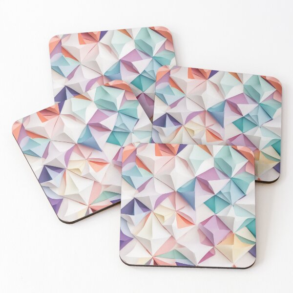 Item preview, Folded paper shapes, origami inspired pattern designed and sold by CoolPixels.