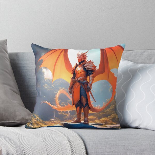 Item preview, Orange Dragon knight fantasy art designed and sold by WELCRAFT.