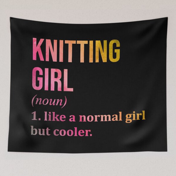 Item preview, Knitting Girl Definition in Watercolor designed and sold by XCIV.
