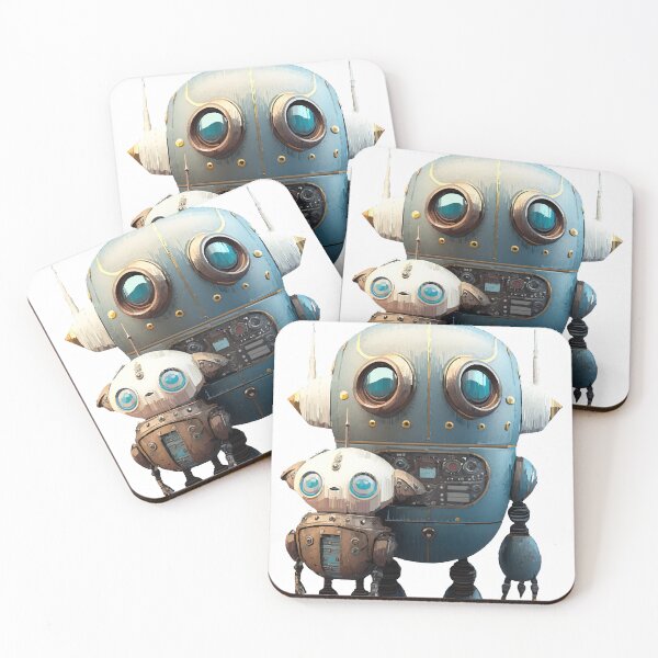 Item preview, Cute Vintage Robot with Sidekick designed and sold by katriceseago.