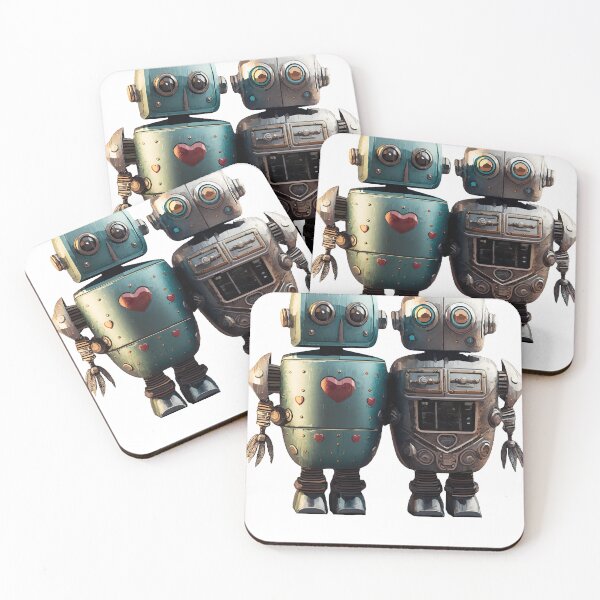 Item preview, Cute Vintage Robot with Sidekick designed and sold by katriceseago.