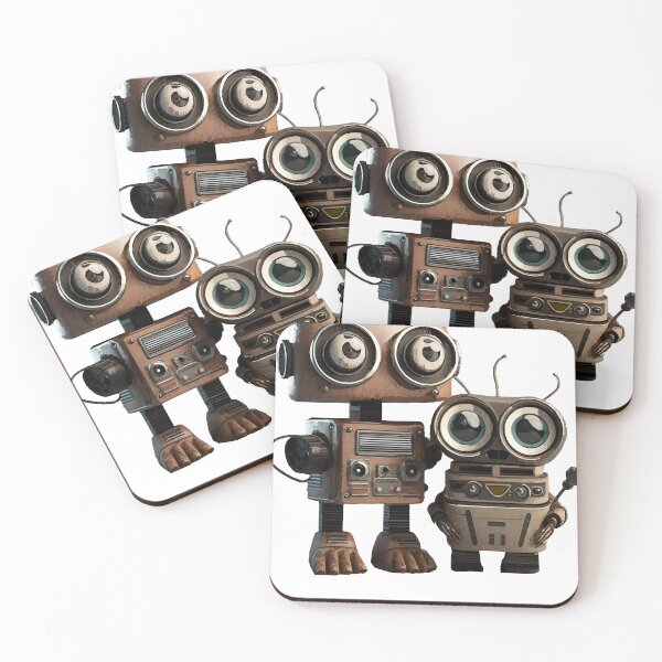 Item preview, Cute Vintage Robot with Sidekick designed and sold by katriceseago.