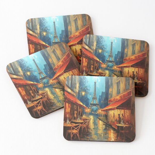 Item preview, Paris cafe street  with Eiffel Tower  designed and sold by melvinrouse.