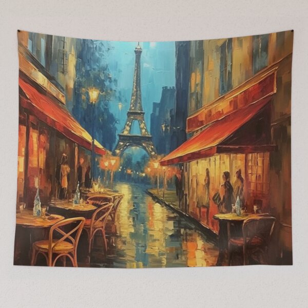 Item preview, Paris cafe street  with Eiffel Tower  designed and sold by melvinrouse.