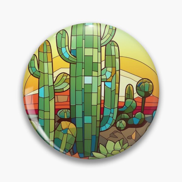 Artikelvorschau, Mosaikkunst, Kaktussonnenuntergang, Schönheit der Natur, künstlerische Handwerkskunst, Wüstenmagie entworfen und verkauft von LeenHaus.