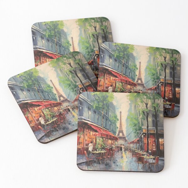 Item preview, Paris cafe street  with Eiffel Tower  designed and sold by melvinrouse.