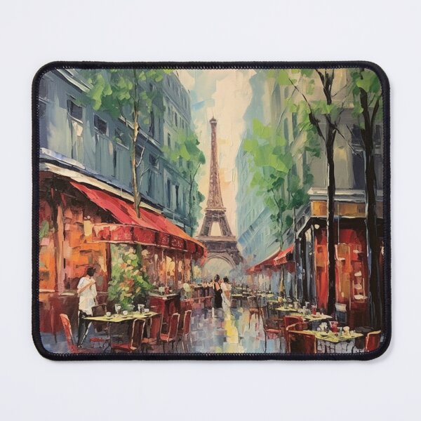 Item preview, Paris cafe street  with Eiffel Tower  designed and sold by melvinrouse.