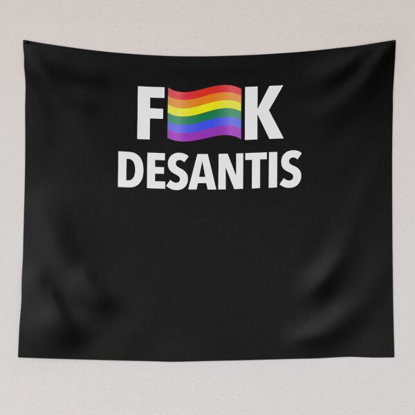 Item preview, F DeSantis - Censored with a Gay Pride Flag (white) designed and sold by hchaxkzvl90.