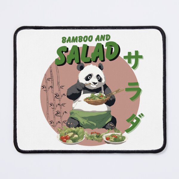Item preview, Bamboo and salad a cute panda making a salad designed and sold by Rhmony.
