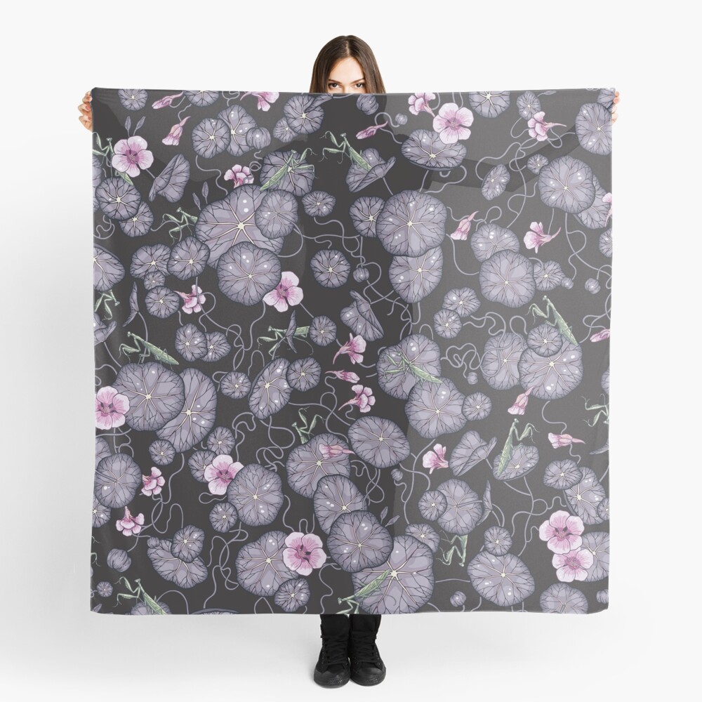 Black Indian cress garden. Scarf