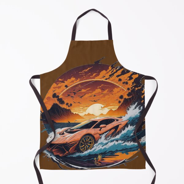 Item preview, Orange Sport Car Driving on the Sunset (Brown) designed and sold by AmaziaCo.