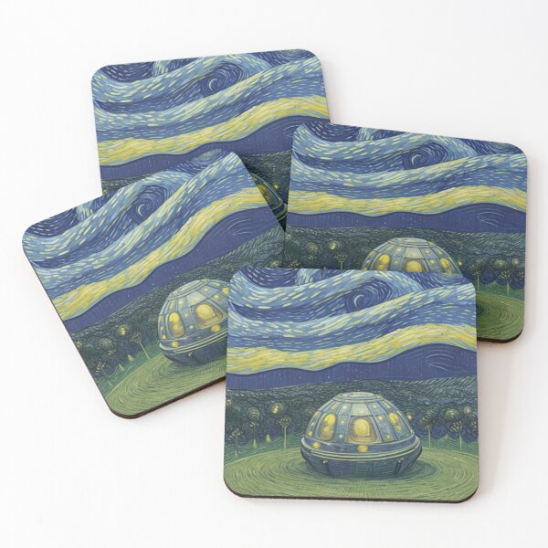 Item preview, Van Gogh - alien landing ufo designed and sold by Starry night Cherry blossom.