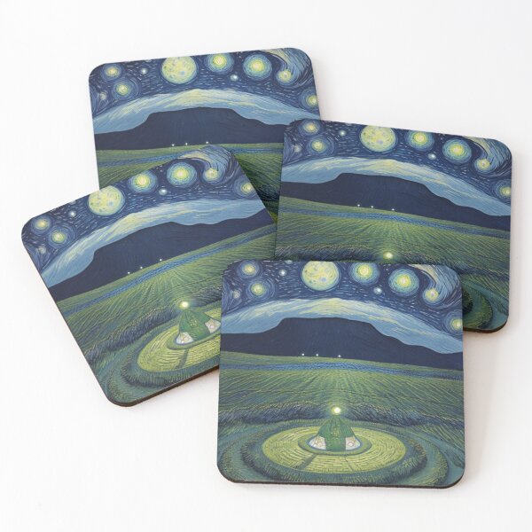Item preview, Van Gogh - alien crop circles conspiracy designed and sold by Starry night Cherry blossom.