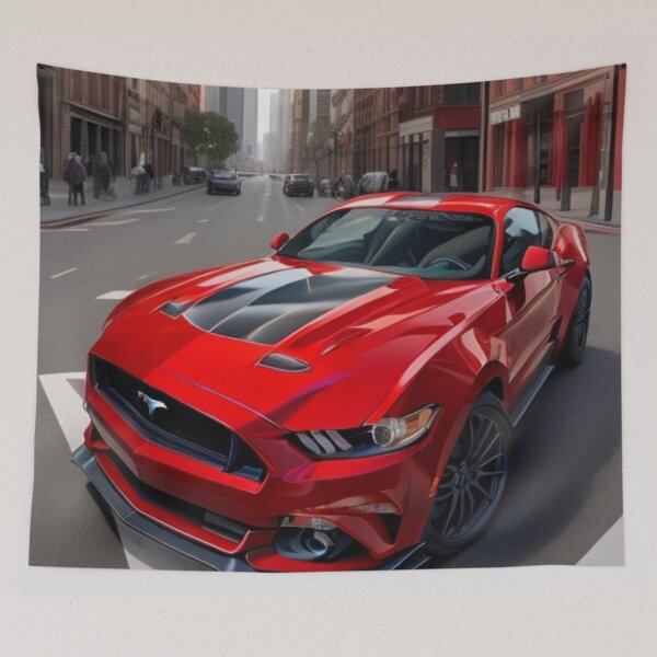 Aperçu de l'œuvre Mustang rouge de grande ville créée et vendue par mikaws.