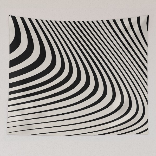 Item preview, Black and White Modern Minimal Abstract Wavy Line designed and sold by SallySunday.