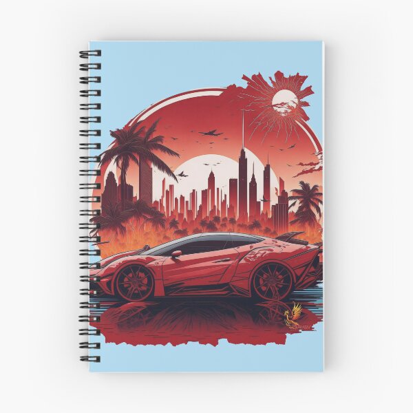Item preview, Red Sports Car City Background (Light Blue) designed and sold by AmaziaCo.