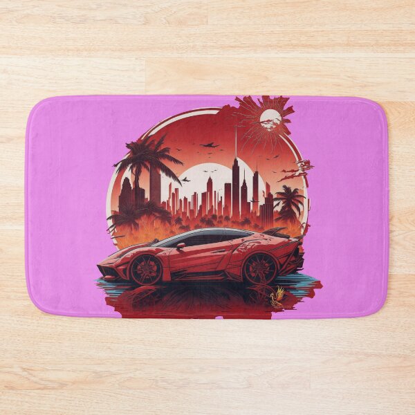 Item preview, Red Sports Car City Background (Pink) designed and sold by AmaziaCo.