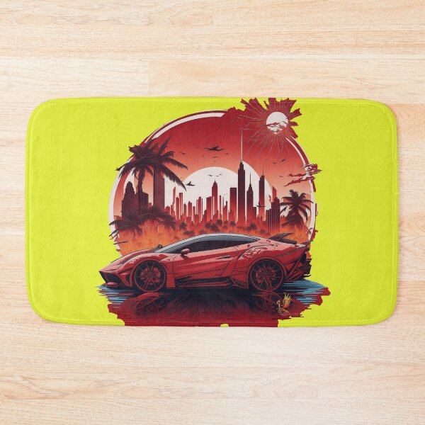 Item preview, Red Sports Car City Background (Yellow) designed and sold by AmaziaCo.