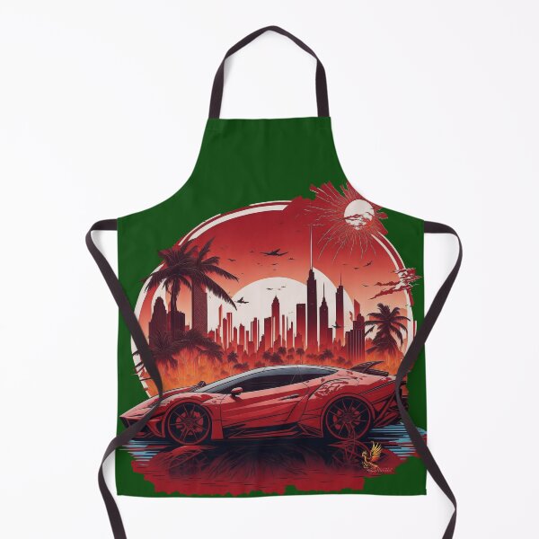Item preview, Red Sports Car City Background (Dark Green) designed and sold by AmaziaCo.