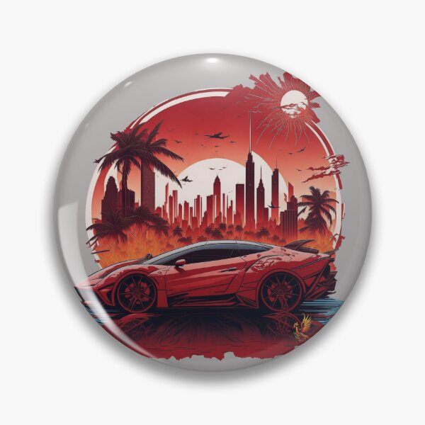 Item preview, Red Sports Car City Background (Grey) designed and sold by AmaziaCo.