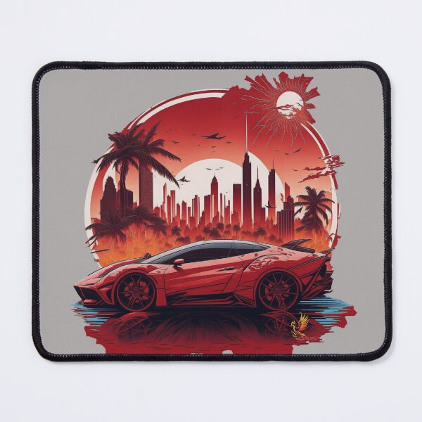Item preview, Red Sports Car City Background (Grey) designed and sold by AmaziaCo.