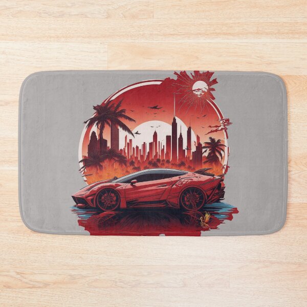 Item preview, Red Sports Car City Background (Grey) designed and sold by AmaziaCo.
