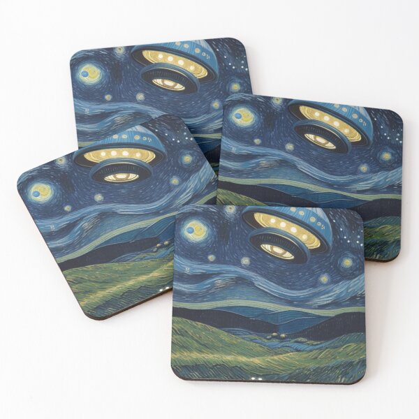 Item preview, Van Gogh - alien ufo flying designed and sold by Starry night Cherry blossom.