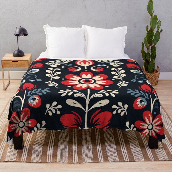 Item preview, Red, White and Black Flowery Pattern designed and sold by Quijote-.