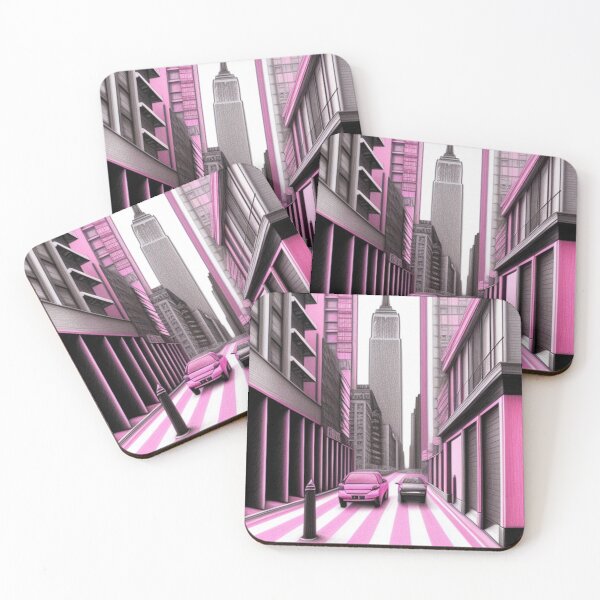 Item preview, Pink city streets  designed and sold by Roxburylane.