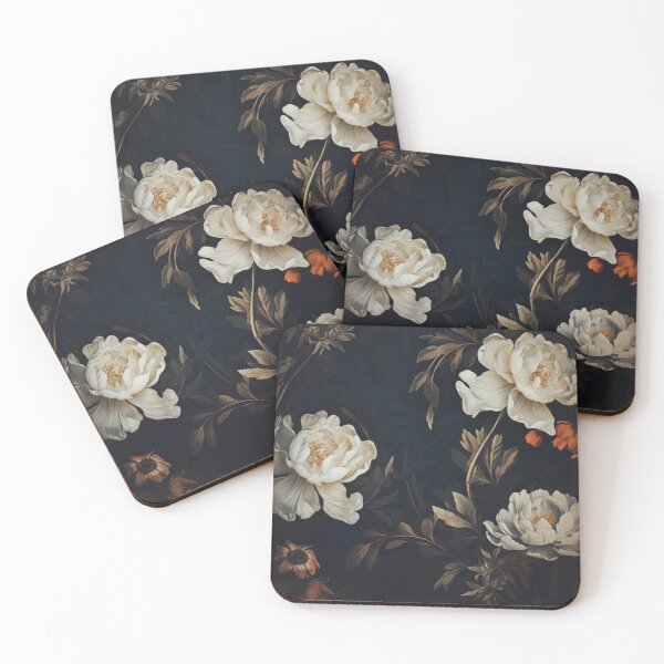 Item preview, Scarlet Serenity: Vintage Floral Noir designed and sold by Vintageoused.
