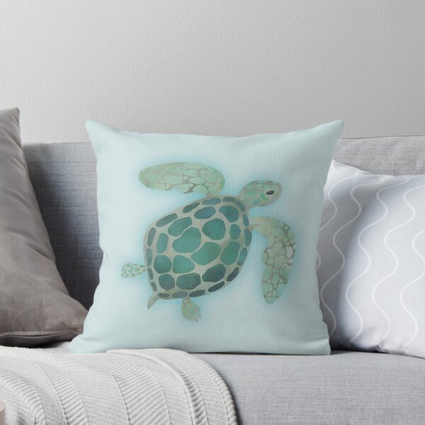 Item preview, Watercolor Sea Turtle on Light Blue Waters designed and sold by RegalitosParaTi.