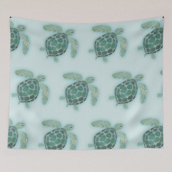 Item preview, Watercolor Sea Turtle on Light Blue Waters designed and sold by RegalitosParaTi.