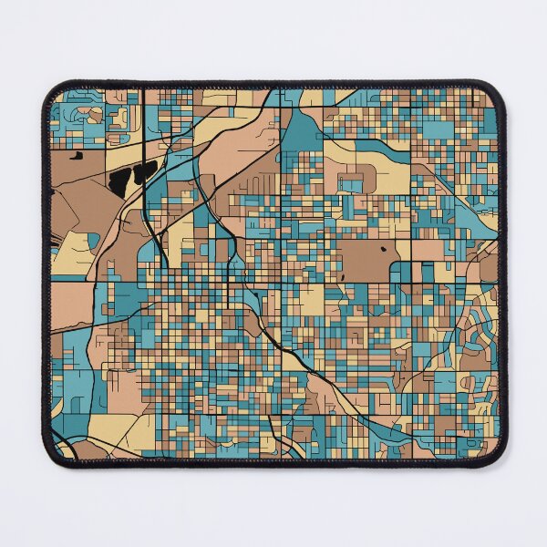 Item preview, Lincoln Map Pattern in Mid Century Pastel designed and sold by PatternMaps.