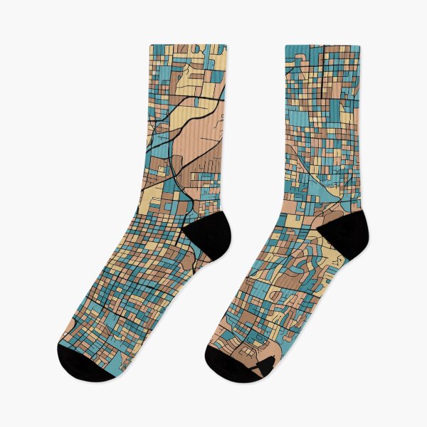 Item preview, Lincoln Map Pattern in Mid Century Pastel designed and sold by PatternMaps.