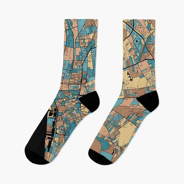 Item preview, Liverpool Map Pattern in Mid Century Pastel designed and sold by PatternMaps.