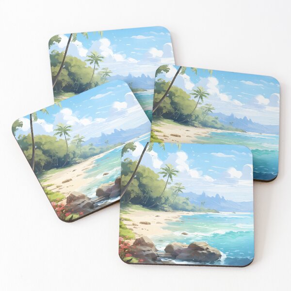 Item preview, Paraíso costero | Arte Del Paisaje De La Acuarela designed and sold by Shirtastically.