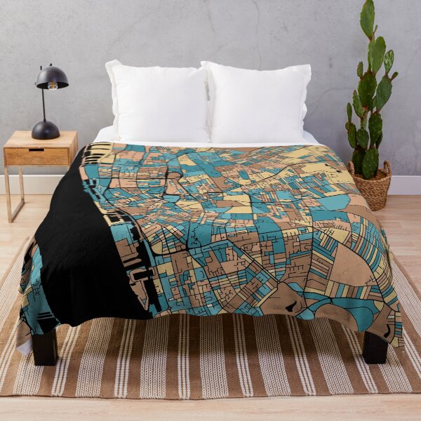 Item preview, Liverpool Map Pattern in Mid Century Pastel designed and sold by PatternMaps.