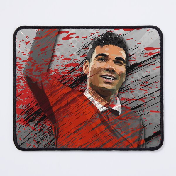 Item preview, Man Utd Casemiro Black and White Background Abstract Illustration Portrait designed and sold by VibesAndVision.