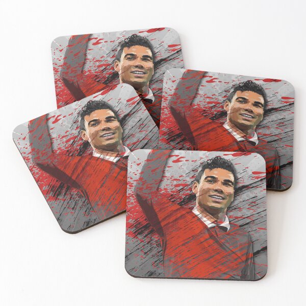 Item preview, Man Utd Casemiro Black and White Background Abstract Illustration Portrait designed and sold by VibesAndVision.